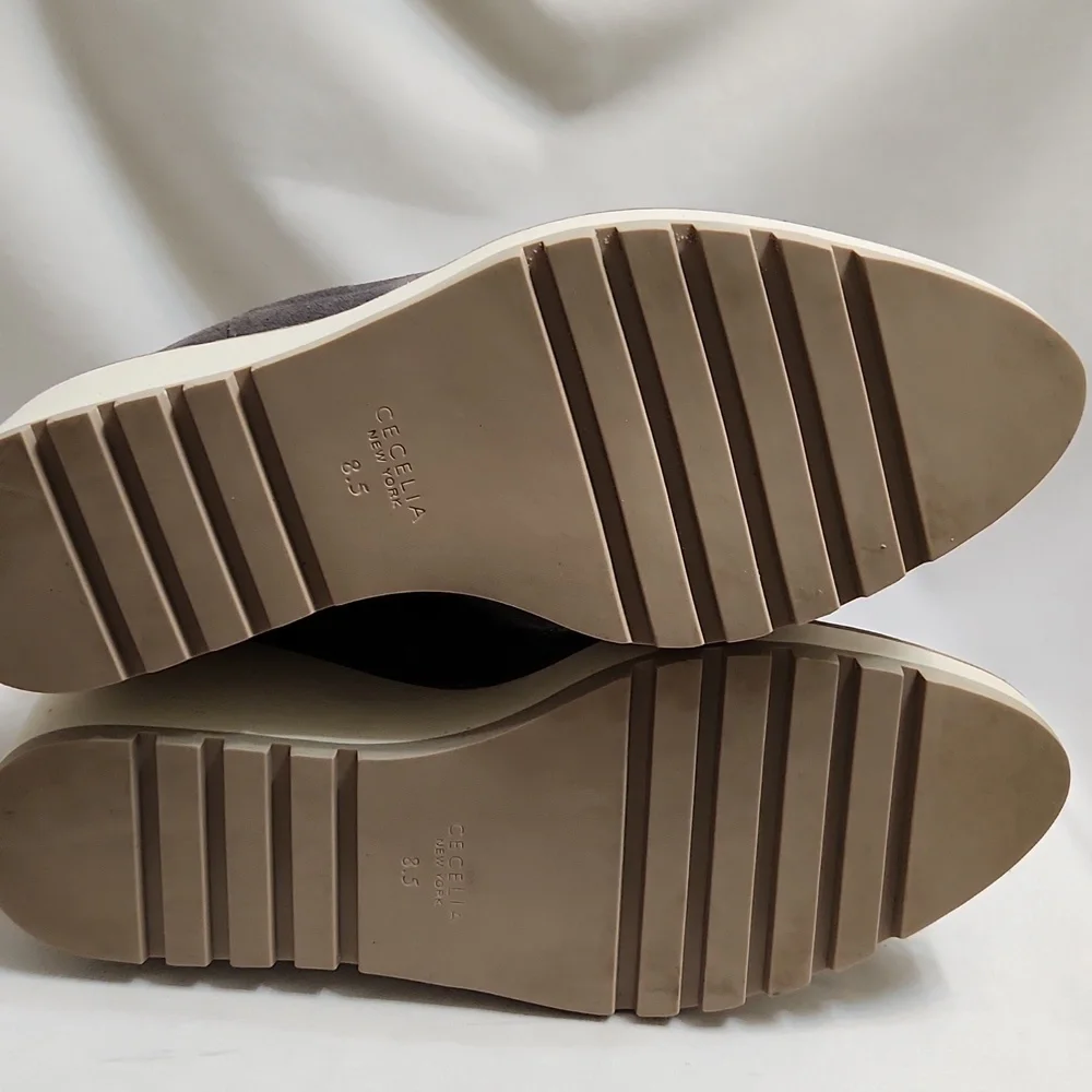 Cecelia New York Gemma Slip-on Suede Low Wedge Ankle Boots (W Size 8.5)